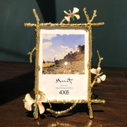 相框摆台467810寸轻奢欧式创意金属结婚照片框样板房桌面摆件