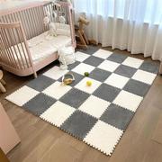 拼接泡沫地垫儿童房间全铺卧室婴儿，爬行垫拼图方块地毯毛绒地板垫