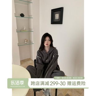 JOEYJOY酒一套装秋装搭配一整套2024年女装慵懒风卫衣两件套