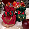 圣诞节礼物苹果袋盒小糖果袋子空盒平安夜平安果绒布包装盒子