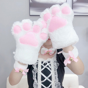 毛绒lolita猫爪手套cosplay卡通手套儿童表演猫掌道具