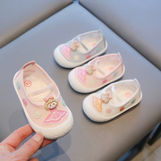 女宝宝学步鞋春季0-1—2岁半婴幼儿鞋，防滑软底公主鞋秋季单鞋