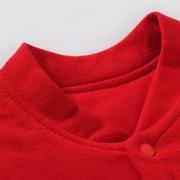 婴儿红色秋冬保暖套装男女宝宝喜庆拜年服长袖夹棉加厚大红外出服