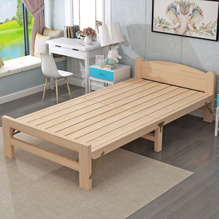 折叠床实木床单人床午休床1.2米双人床简易床家用床1.5米床