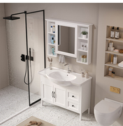 浴室柜组合落地柜卫生间，防水洗脸盆一体陶瓷，盆洗手盆洗漱台碳纤维