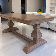 北美进口白蜡木餐桌法式复古做旧原木大板桌工作台会议美式实木桌