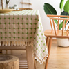 格子餐桌布小方格网红绿色高级感简约现代风客厅茶几餐厅桌布