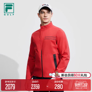 FILA 斐乐男士红色外套夹克2024春季高尔夫运动立领上衣