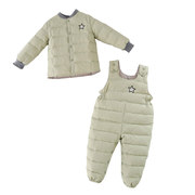 儿童羽绒服套装冬季婴儿连体羽，绒裤男女宝宝，羽绒外套背带裤两件套