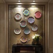 波西米亚风格陶瓷装饰挂盘客厅沙发背景墙墙饰美式轻奢餐厅壁饰