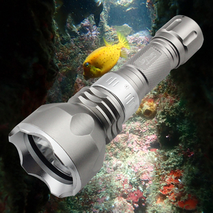 l2潜水手电筒t6白光黄光强光，手电筒水下防水远射夜潜照明拍摄补光