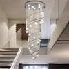 楼梯吊灯长吊灯现代简约客厅，创意个性别墅复式环形楼梯灯水晶