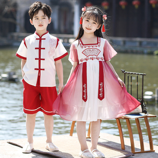 六一儿童汉服国学舞蹈服夏季服装幼儿园演出服小学生中国风表演服