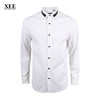 xee银泰商场同款白色，绣花领口时尚，修身长袖衬衫修身百搭商务衬衣