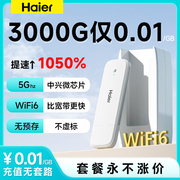 海尔随身wifi20245Ghz移动无线网络随身wifi无限速纯流量上网卡4g免插卡路由器便携式wi-fi车载wilf小米6