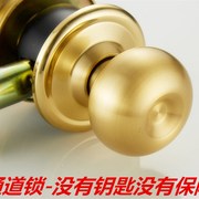 金色球形门锁钢色圆形，通道锁无反锁不带钥匙，卫生间锁老人房