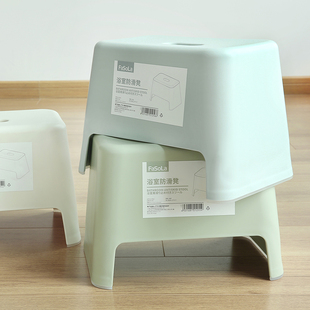 日本加厚塑料小矮凳子浴室防滑凳，家用换鞋方凳儿童洗澡洗手小板凳