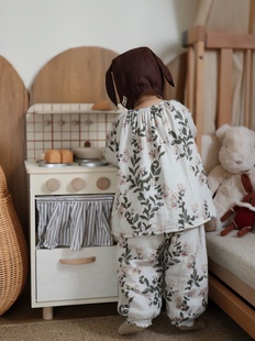儿童家居服套装男童女童宝宝竹纤维女宝亲子装睡衣居家服空调房