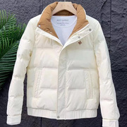 冬季韩版保暖面包服男白色男士潮流冬装外套加厚立领流行夹克