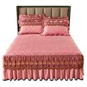 欧式夹棉水晶绒蕾丝床裙单件1.5m加厚保暖裙式床单床罩床套1.8米2