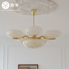 西早 artdeco风格蛋白石黄铜吊灯 中古北欧美式复古客厅卧室吊灯