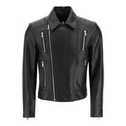 法国品牌巴尔曼Balmain leather biker jacket男士机车夹克羊皮
