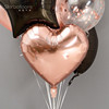 爱心心形光板素面铝箔气球18寸玫瑰金色客厅，儿童加厚装饰造型