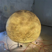 树脂星球灯月亮吊灯星空装饰灯雕塑圆球创意3D月球大号户外月球灯