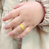 黄金色(黄金色)开口戒指，宝宝聪明宝贝婴，儿童满月饰品百天周岁生日礼物
