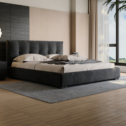 意式极简科技布艺床简约现代家用卧室，轻奢软床1.8m大床双人床主卧
