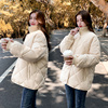 冬季羽绒棉衣女韩版菱格立领，小个子外套短款宽松显瘦加厚棉袄纯色