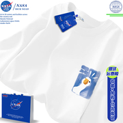 NASA联名小鸭子短袖t恤男女款2023年夏季纯棉潮牌上衣情侣装体恤
