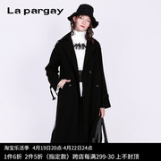 Lapargay纳帕佳2024女装外套中长款网纱拼接设计感风衣外套女