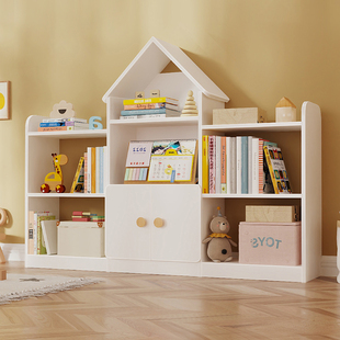 实木儿童书架家用落地书柜置物架小房子书架组合幼儿园绘本架