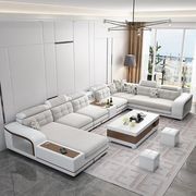 布艺沙发简约现代大小户型pu皮可拆洗皮布沙发客厅一件套海绵家具