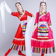 藏族舞蹈演出服装女少数民族水袖服饰成人广场舞表演衣服