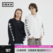 inxxstandby简约纯棉长袖t恤男女同款字母，印花宽松打底上衣