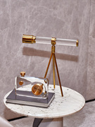 现代水晶相机望远镜桌面摆件办公室客厅玄关酒柜展示柜创意装饰品