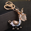 韩国创意猫眼石小毛驴，精美水钻水晶汽车，钥匙扣女包挂件钥匙链