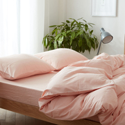 日式纯色水洗棉床单单件全棉纯棉被套单人双人宿舍床笠1.5/1.8米