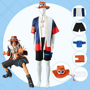海贼王服火拳艾斯cosplay和服套装，帽子二次元角色扮演服装