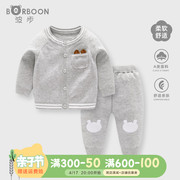 婴儿针织套装春季男宝宝衣服洋气线衣两件套婴幼儿春秋打底衫毛衣