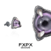 fxpx纯银石榴石暗紫色耳钉龙爪暗黑，做旧风耳骨钉欧美复古风耳饰