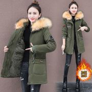 迷彩冬季女加厚绿色工装2023军棉衣大衣加绒外套棉袄棉服女中长款