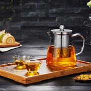 绿昌明玻璃茶壶不锈钢过滤家用水壶耐热高温加厚泡茶壶花茶具套装