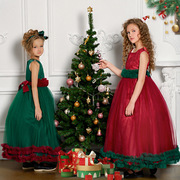 儿童万圣节圣诞礼服公主，裙女孩花童婚纱，演出服大童礼服girldress