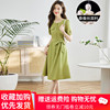 杭州高端纯色真丝连衣裙女装夏季小个子洋气质圆领桑蚕丝裙子
