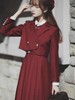 护奶裙jk制服套装原创正版，秋冬红色卡奶背心，裙西服学院风连衣裙女