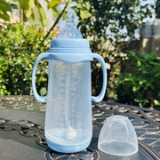 特大容量婴儿PP吸管塑料奶瓶宽口径手柄宝宝喝奶喝水喝果汁喝水杯