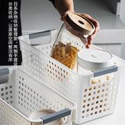 日式双色塑料收纳筐厨房浴室储物收纳篮桌面整理筐置物篮子